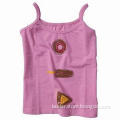 Ladies' Tank Top, Fashionable, Made of Cotton + Lycra, Eco-friendly Dyeing and Printing Material